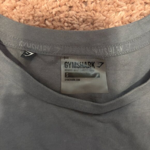 Gymshark Shirt Mens Small Muscle Fit Gray Logo Spell Out Athletic Gym Lifting - Picture 3 of 6